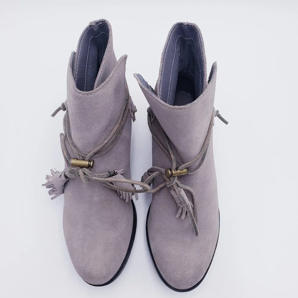 Sorel Farah Short Boot Ankle Gray Suede Heeled NL2682-005 Women's Size‎ 7.5